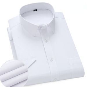Casual shirts voor heren korte mouw voor werkkleding Half slanke solide kleurbedrijf Sociale reguliere fit mannelijk 230221