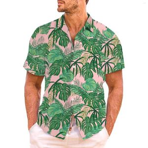 Chemises décontractées pour hommes à manches courtes Top Tropical Style Trend Trend 3D Imprimé hawaïen pour hommes Clothing de loisirs de la mode Chemise Homme