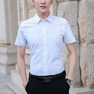 Camisas casuais masculinas camisa de manga curta 2023 verão negócios versão coreana tendência juventude branco masculino confortável camisa