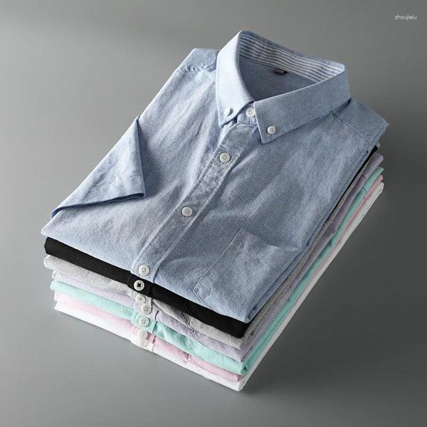 Chemises décontractées pour hommes chemises à manches courtes purs coton d'été