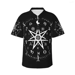 Casual overhemden voor heren, overhemd met korte mouwen Wicca Zodiac T-shirts, poloshirts