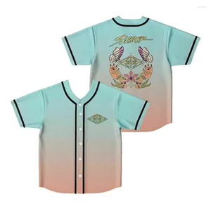 Chemises décontractées pour hommes Slan Slan réversible Baseball Jersey Shirt 3D Impression V-Col à col court Streetwear Streetwear Tee Women Clothes Men de mode