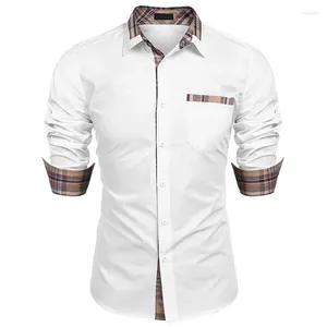 Casual overhemden voor heren, nauwsluitend, formeel overhemd met lange mouwen, zakelijk voor heren, tops