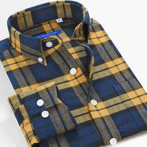 Casual shirts voor heren slimme vijf flanellen shirt heren kleding dikke dikke lange mouw plaid slank fit vintage 2022 man