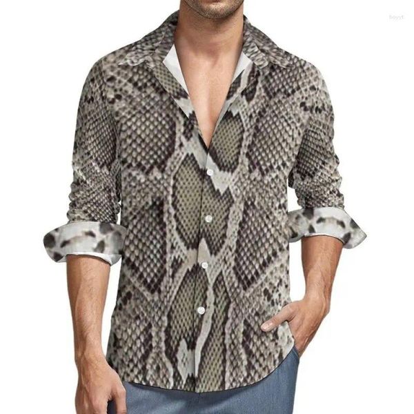 Chemises décontractées pour hommes Snake Skin 3d Plein Place hommes Femmes Fashion Streetwear surdimensionné surdimension