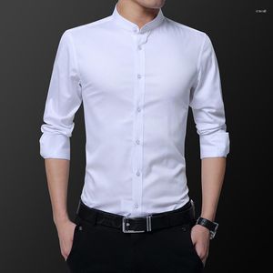 Casual shirts voor heren Sociale en blouses Zomer Solid Color Hoogwaardige Hoogte Kwaliteit Slim Fit Business Shirt Shirt voor mannen Kleding