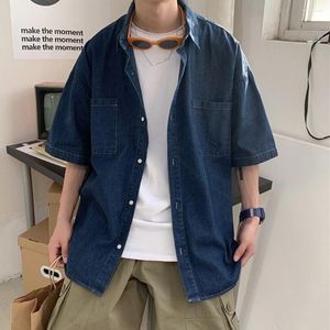 Casual shirts voor heren vaste kleurknoppen patch pocket pocket heren shirt comfortabel stevig stiksels vestig vid een turn kraag met één borsten