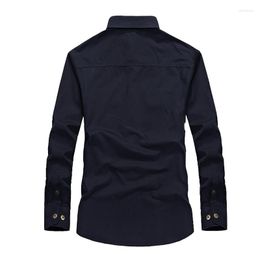 Männer Casual Shirts Frühling Und Herbst Baumwolle Langarm Lose Arbeits Kleidung Multi Tasche Dünne Top