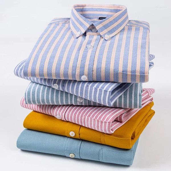 Camisas casuales para hombres Primavera y otoño Algodón puro Oxford Spun Collar cuadrado Moda de negocios Ropa versátil de gran tamaño