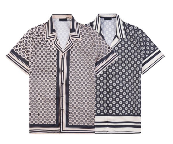 Chemises pour hommes de créateurs Printemps Eté Classique Style de base Logo imprimé à manches courtes Europe Mode Coton Casual Slim Shirt Top M-3XL