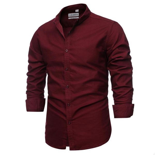 Chemises décontractées pour hommes Produit de printemps Chemise Oxford en coton de couleur unie Qualité Business Slim Vente en gros