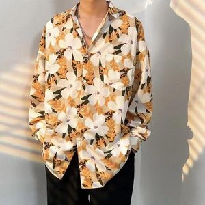 Chemises décontractées pour hommes Printemps Été Chemise tropicale hawaïenne pour hommes Imprimé Floral Blouse à manches longues Beach Holiday Camisa Tops surdimensionnés