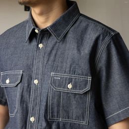 Chemises décontractées pour hommes ST-0049 Big US Taille authentique Super qualité vintage élégant en vrac en vrac Cotton 8oz Denim Shirt