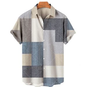 Casual shirts voor heren gestreepte Hawaiiaanse print korte mouw tops Rapel Harajuku zomer 5xl 230130