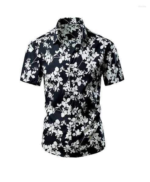 Chemises décontractées pour hommes été 2023 hawaïen pour hommes imprimer hommes à manches courtes boutonné Floral Aloha chemise de plage