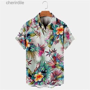 Chemises décontractées pour hommes Summer 3D SHIRT FLORAL IMPRIMÉ POUR MENS HAWAII Y2K TOP BESOINT FORKANT BEACH Resort pour hommes à manches courtes Vêtements décontractés YQ240408