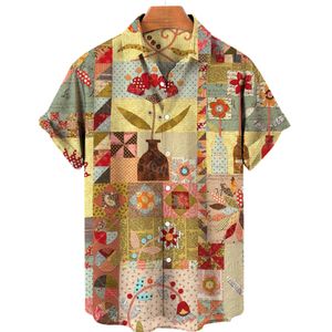 Casual shirts voor heren zomer 3d vintage printstijl korte mouw 2023 Hawaiiaanse jongen oversized vakantieside reis tops 5xl 230224