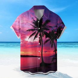 Chemises décontractées pour hommes Summer Beach Digital Imprimé Shirt Bouton Down Down Man Romper