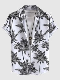 Chemises décontractées pour hommes Ensemble de vacances à la plage d'été avec t-shirt à manches courtes à imprimé tropical