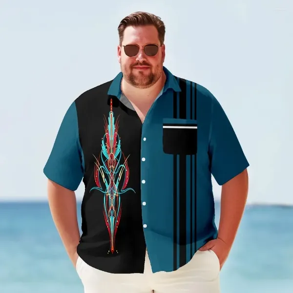 Chemises décontractées pour hommes Summer Grand Tall Hawaiian Shirt Men Men Men Retro Y2K Streetwear Tops Short Mancheve Vêtements surdimensionnés Bluas