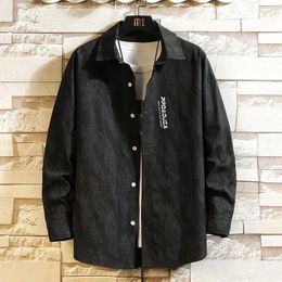 Casual shirts voor heren zomer zwart shirt oversized oversized lange mouw mode drukman blouse vintage losse harajuku hoogwaardige vestiging