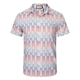 Chemises décontractées pour hommes Bouton d'été Designer Bowling Hommes Mode Royal Rebellion Barocco Imprimer Robe Soie M-3XL287e