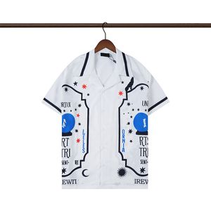 Chemises décontractées pour hommes Bouton-bas sur le designer Bowling Shirts Men de robe imprimée chemise de soie décontractée M-3XL SS