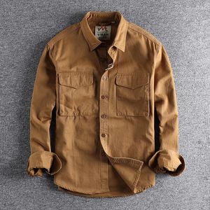 Men's Casual Shirts Summer Cotton Vintage For Men Loose And Comfortable Long-sleeved Causal Overshirt