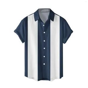 Chemises décontractées pour hommes Fashion Fashion Beach Seaside Shirt numérique 3d Button sur revers courte conception simple Design coréen Vêtements