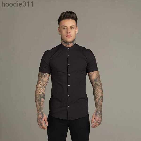 Camisas casuales para hombres Fashion Summer Slet Slet hombre ultra delgado Fitness Social Business Collar Vestido Marca Mens Fitness Sports and Fitness Ropa C24325