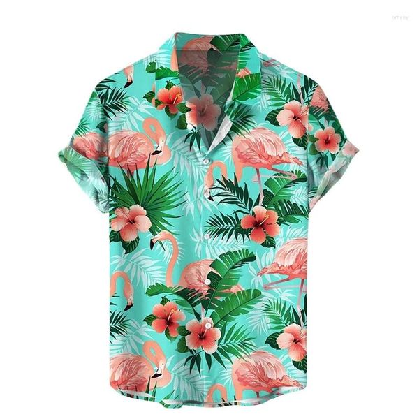 Chemises décontractées pour hommes chemises florales d'été plantes tropiques 3d imprimé choux de choute