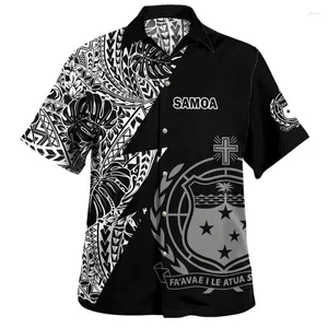 Chemises décontractées pour hommes Summer Harajuku 3d American Samoa Tribal Coat Of ARM IMPRIMING HOMM