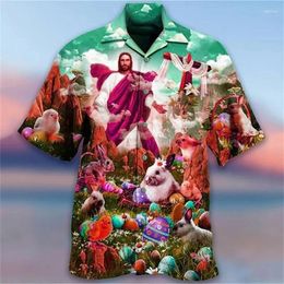 Chemises décontractées pour hommes Summer Harajuku 3d Jésus bénissent tout le monde imprimer chrétien spirituel totem graphique Blans de mode graphique