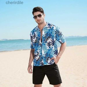 Chemises décontractées pour hommes Robe Hawaii Mens Loose Colore à manches courtes imprimées plus taille 5xl Brand Vêtements pour hommes Fleur de plage Aloha YQ240408