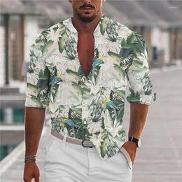 Männer Casual Hemden Sommer Hawaiian 3D Gedruckt Strand Urlaub Langarm Shirt Tops T Mann Harajuku Bluse Camisa Y2k