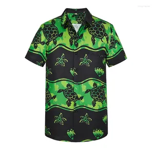 Chemises décontractées pour hommes Summer Hawaiian pour hommes Imprimé numérique Mentes à manches courtes à manches courtes plus taille Floral Aloha Beach Shirt