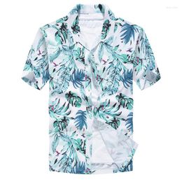 Camicie casual da uomo Camicia hawaiana estiva Uomo Spiaggia Uomo Stampa tropicale con foglie floreali Light Designer Hawaii per uomo