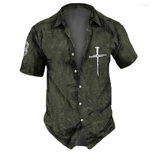Casual shirts voor heren Summer Hawaiiaans schedeldhirt voor mannen 3D Gedrukt 5xl Beach korte mouw knop heren oversized tops mannelijk