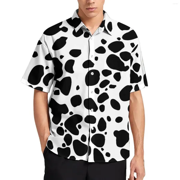 Chemises décontractées pour hommes Été Luxe Dalmatien Dog Imprimer Hawaiian Noir Spotted Beach Motif Grande Taille Vintage Harajuku Streetwear