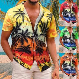 Camisas informales para hombre, moda hawaiana de verano para hombre, ocio, playa, Top estampado, Blusa de marca con botones 2022, Blusa holgada FeMinina
