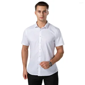 Chemises décontractées pour hommes d'été chemise Slim Fit à manches courtes pour hommes couleur unie classique grande taille chemise formelle blanche/vêtements d'entreprise