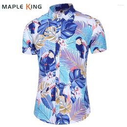 Chemises décontractées pour hommes Été Hommes Vêtements Bouton Up 7XL Camisas Hawaiana Hombre Imprimé Floral À Manches Courtes Slim Chemise Hommes Blusas Tops