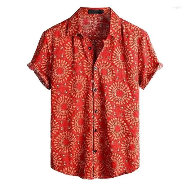 Chemises décontractées pour hommes Été Hommes Vêtements Ananas Graphiques Femmes Manches courtes Revers Tops Tees Hawaii Respirant Confortable Top Mâle