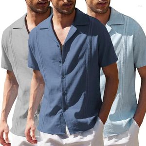 Chemises décontractées pour hommes Été Hommes Coton Lin T-shirt Blanc À Manches Courtes Social Formel Lâche Business Normal Top Homme Vêtements