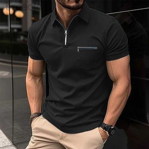 Chemises décontractées pour hommes Summer Fashion Fashion à manches courtes Polo T-shirt Mens Couleur pure Shirt Hairable Men Office Top S-XXXL Men Vêtements 240409