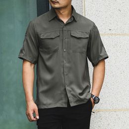 Casual shirts voor heren Summer Outdoor Tactical Short Sleeve Mens Snel droog ademende slijtage-resistente woon-werkverkeer Training Militaire tops mannelijk