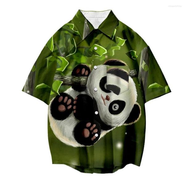 Chemises décontractées pour hommes, chemise tendance d'été Parent-enfant, haut Harajuku, mignon dessin animé petit animal imprimé, Cardigan de sport