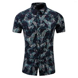 Männer Casual Hemden Sommer Print Kurzarm Shirt Für Männer Tops T Plus Größe Mode Streetwear Strand Bademode Top Camisas