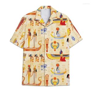 Chemises décontractées pour hommes été à manches courtes dieux égyptiens Anubis tatouage 3D imprimé partout chemise hawaïenne hommes Harajuku plage CSH-02