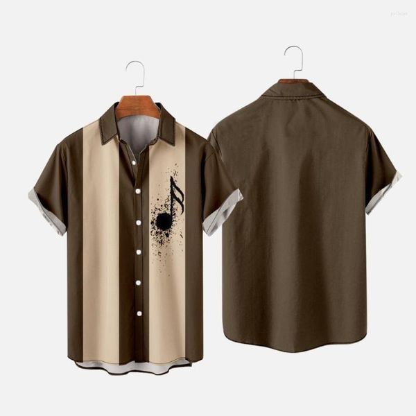 Camisas casuales para hombres Camisa de bolsillo de manga corta de verano Impresión de logotipo de guitarra clásica para hombres Mujeres Tops 2